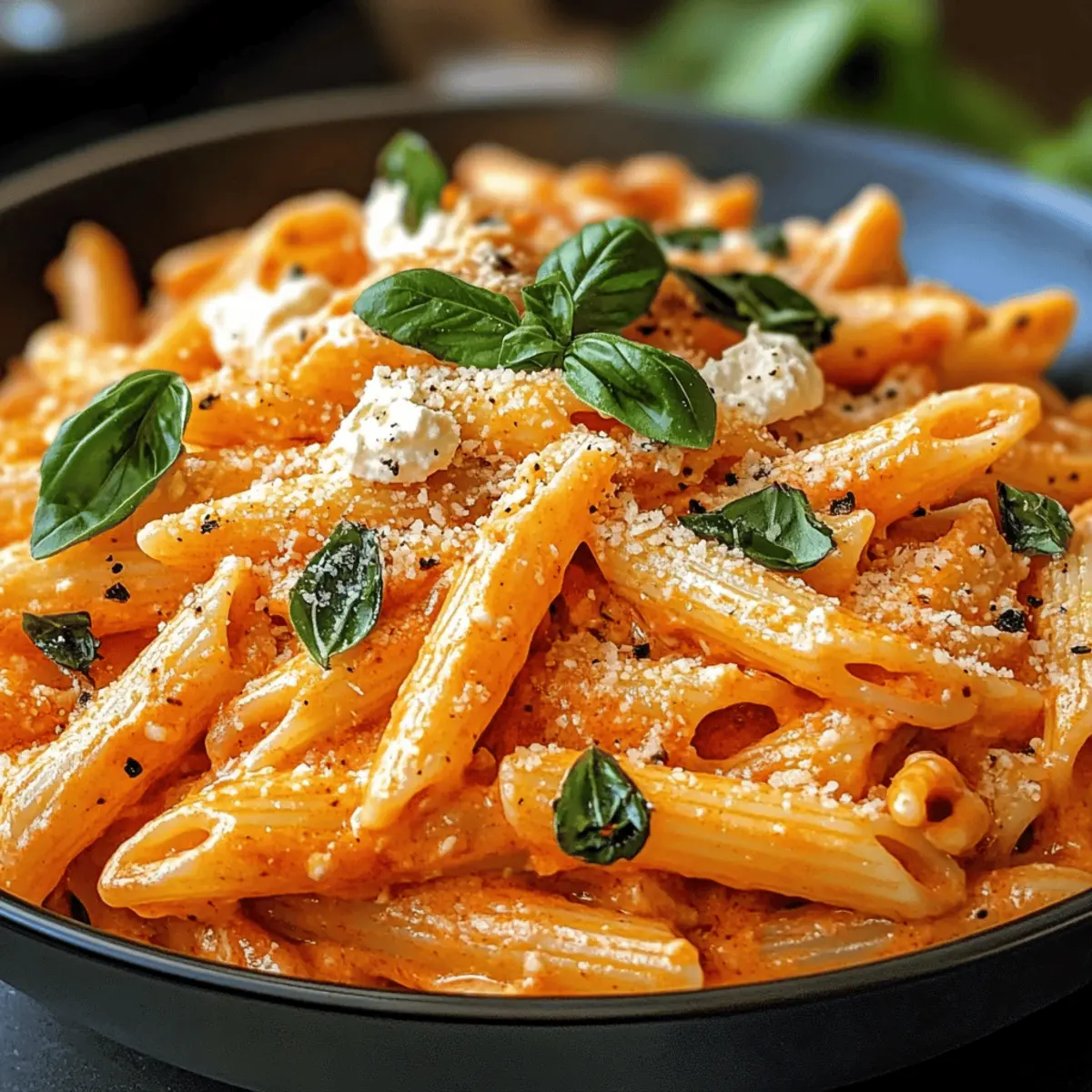 Cremige Tomate Ricotta Nudeln