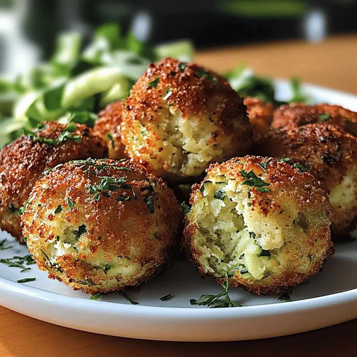 Knusprige Zucchini-Feta-Bällchen