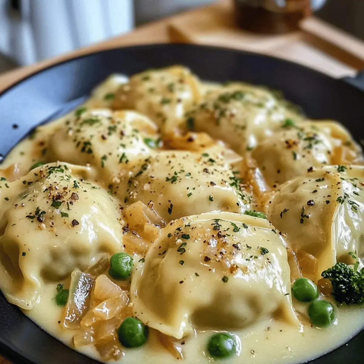 Maultaschen in Käse-Sahne-Soße