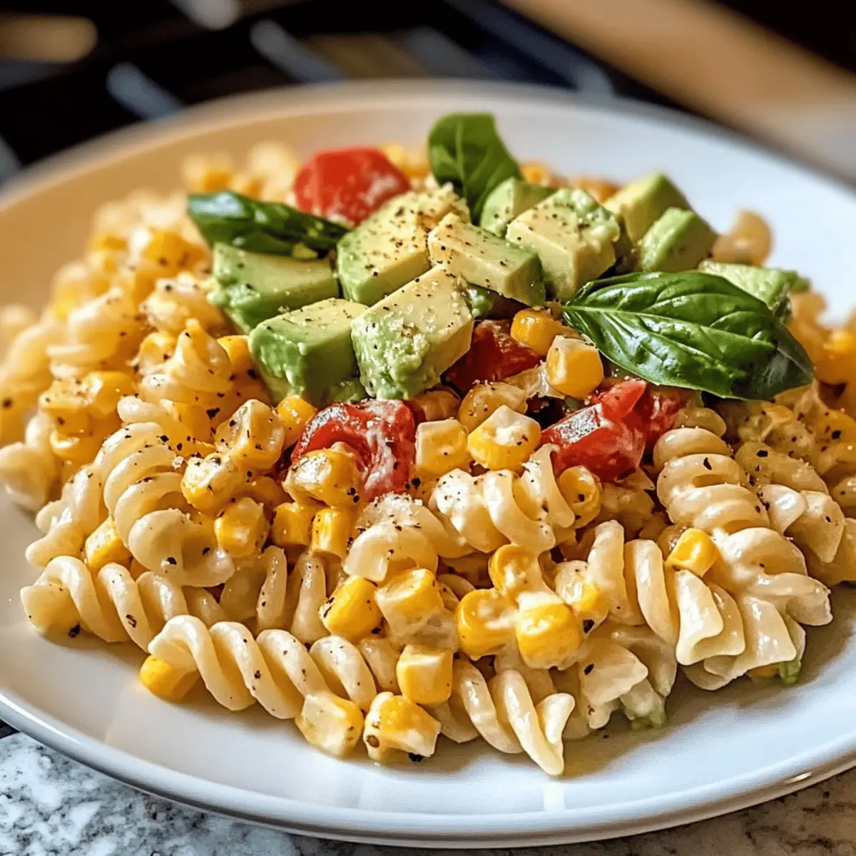 Gesunder Straßen-Mais-Nudelsalat