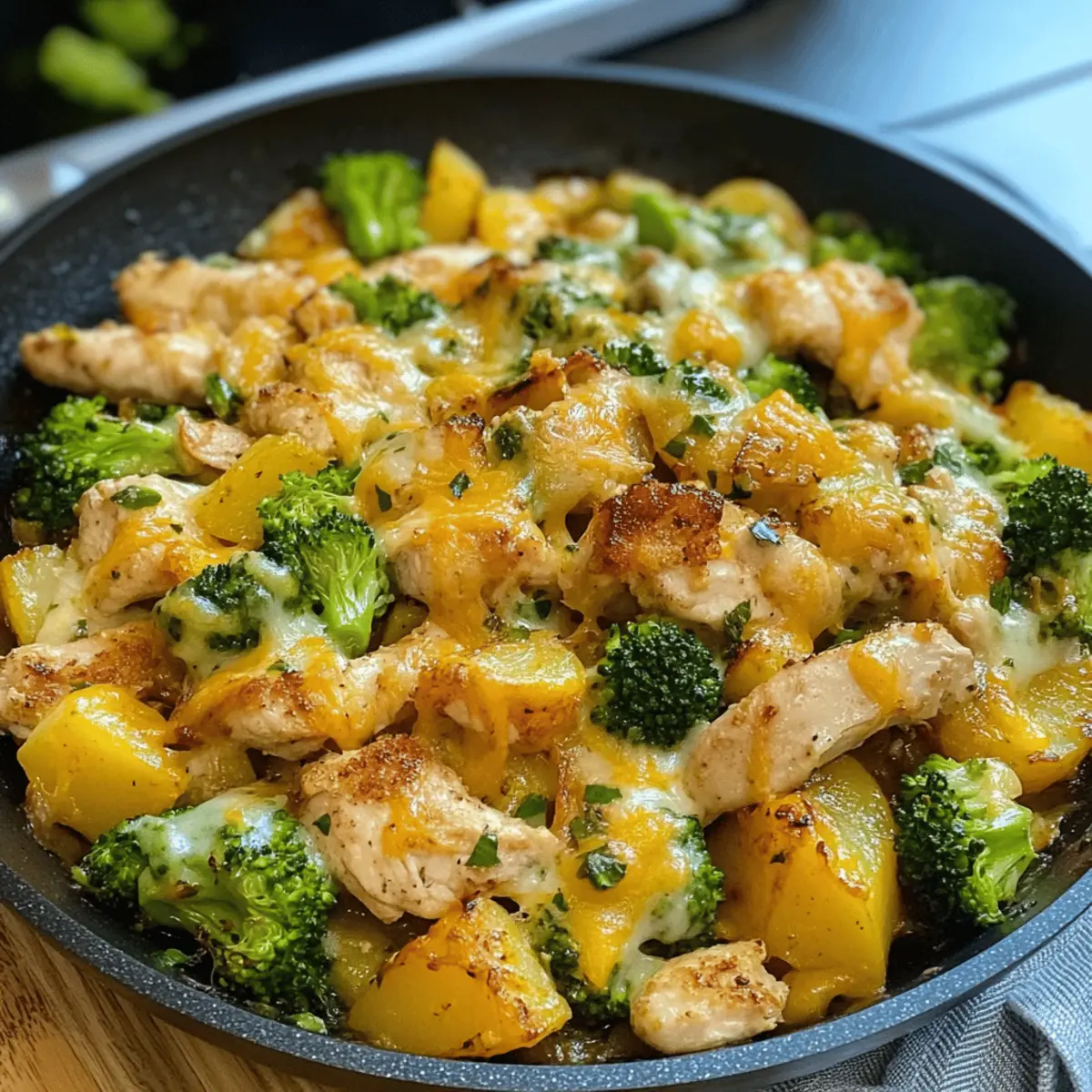 Kartoffel-Hähnchen-Pfanne mit Brokkoli