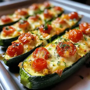 Gefüllte Zucchini mit Tomaten und Mozzarella