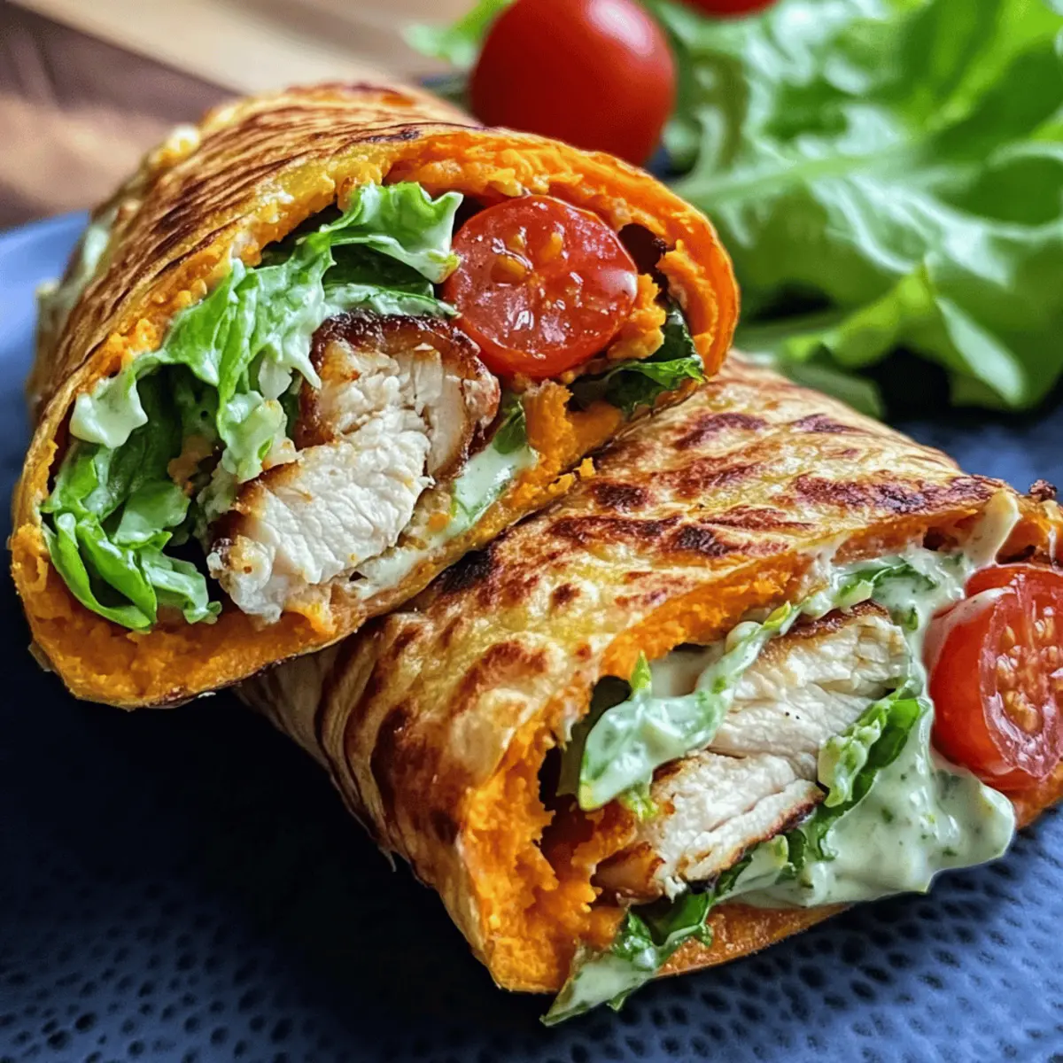 Süßkartoffelwrap Caesar-Stil