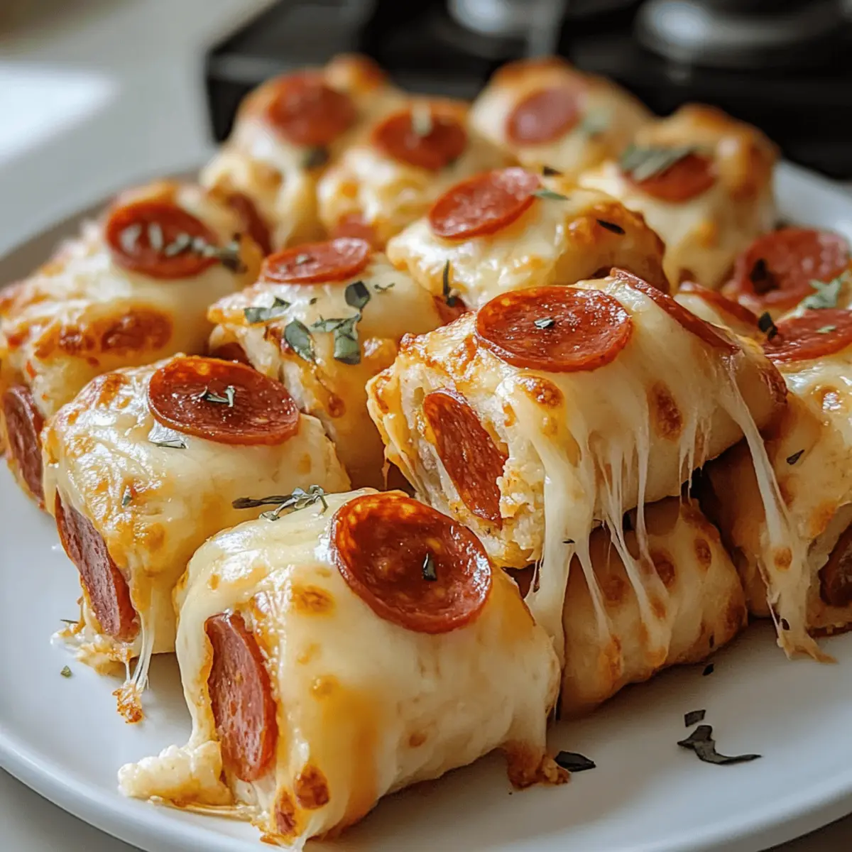Käse-Pepperoni-Pizza-Rollen