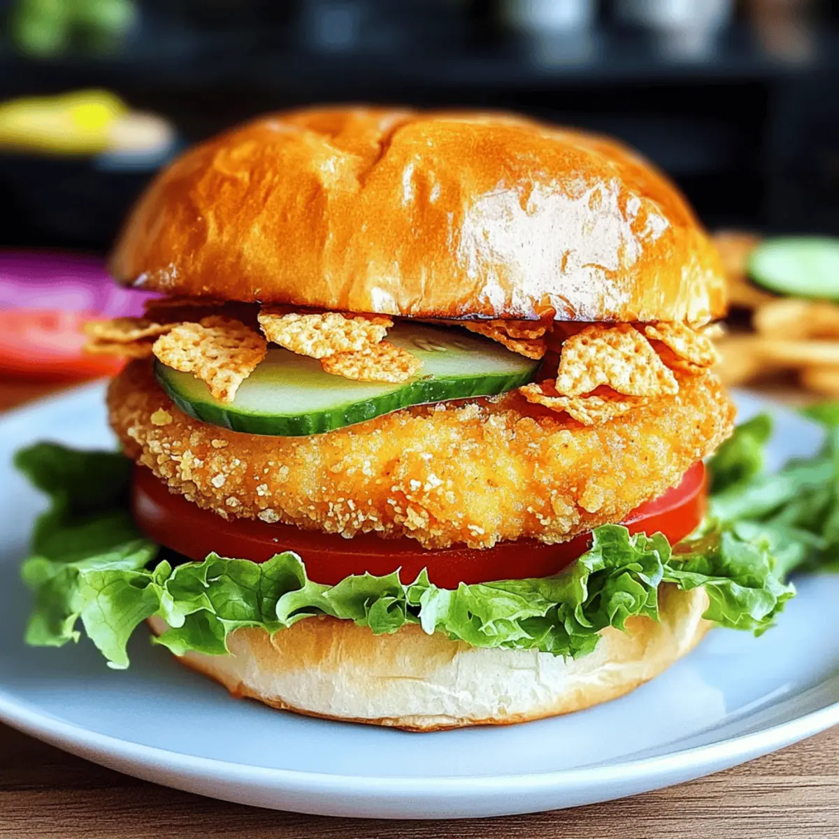 Crispy-Hühnchenburger mit Cornflakes