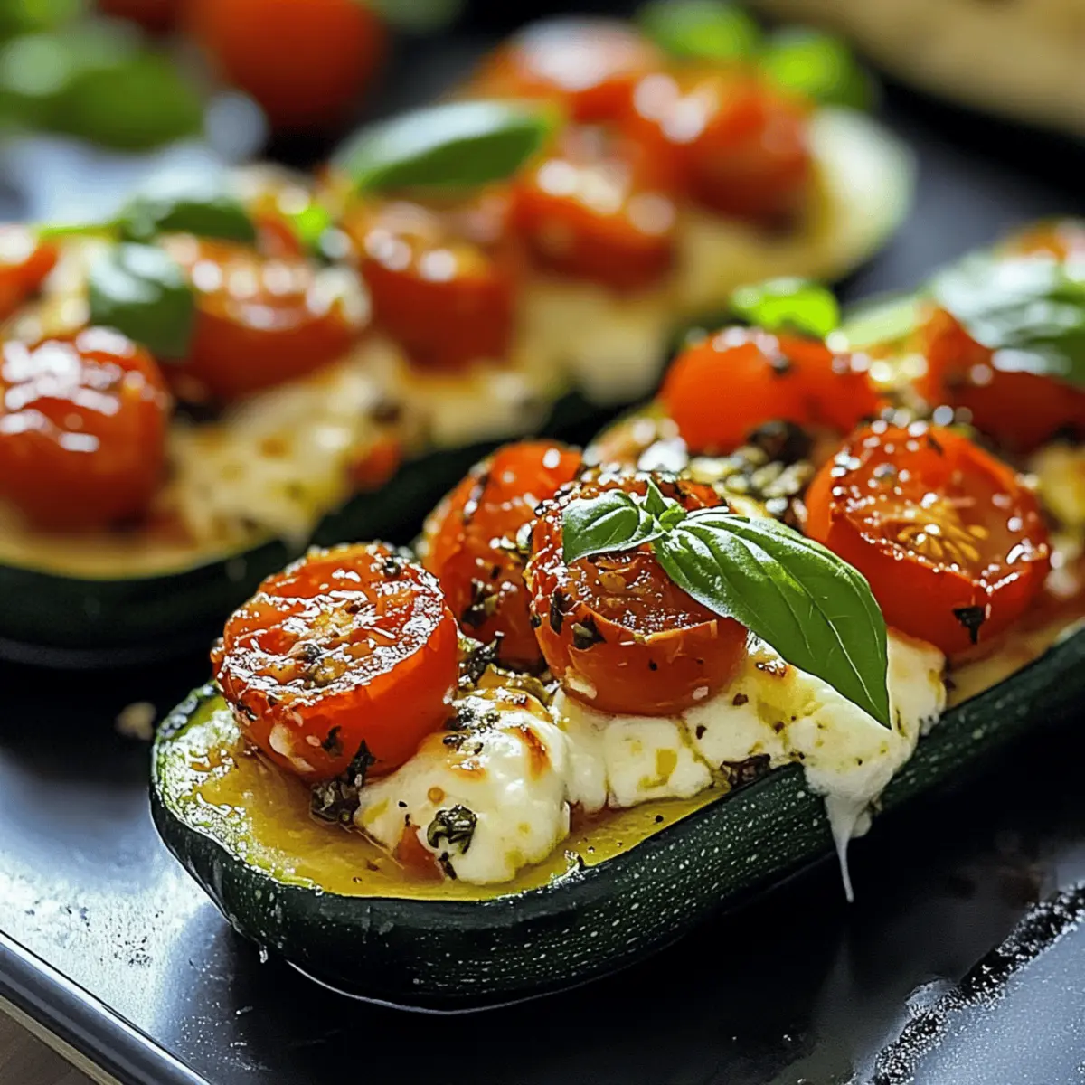 Gefüllte Zucchini mit Tomaten & Mozzarella
