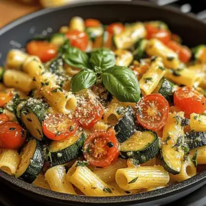 Cremige Zucchini-Tomaten-Pasta-Pfanne
