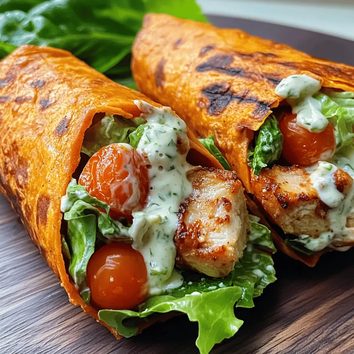Süßkartoffelwrap Caesar Stil