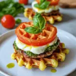 Mini-Waffelburger Tomate Mozzarella