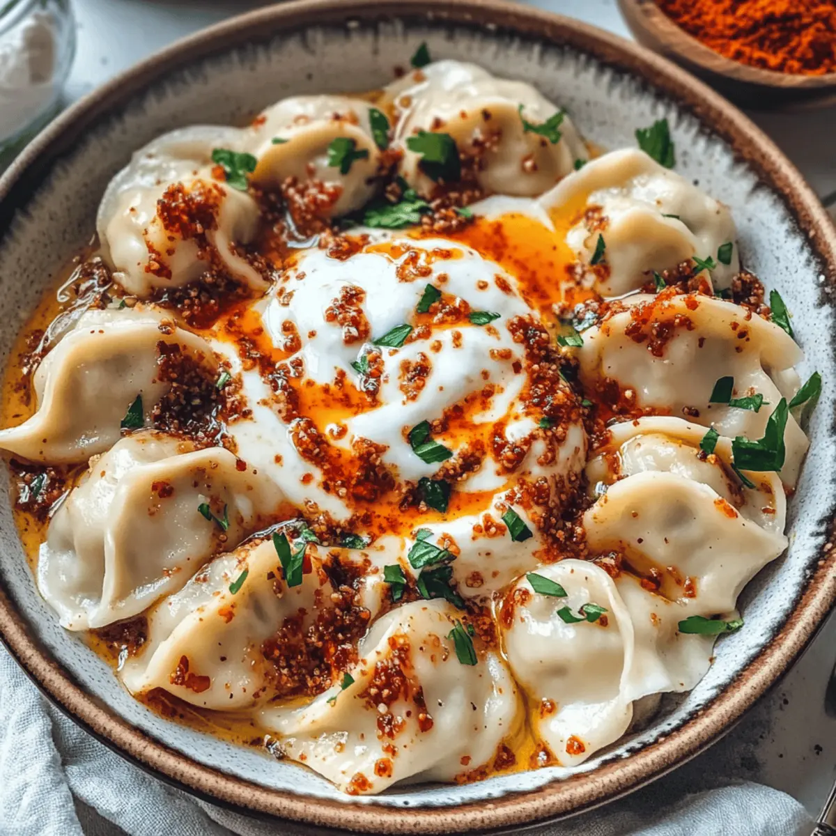 veganes Manti-Teigtäschchen