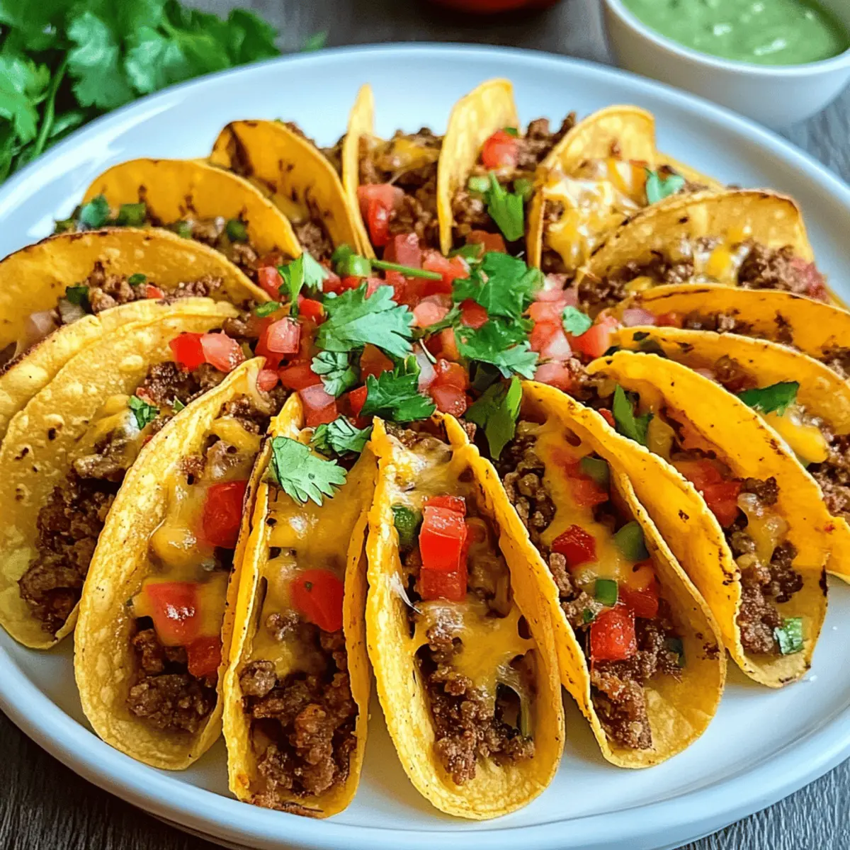 Mini-Tacos with spicy minced meat filling