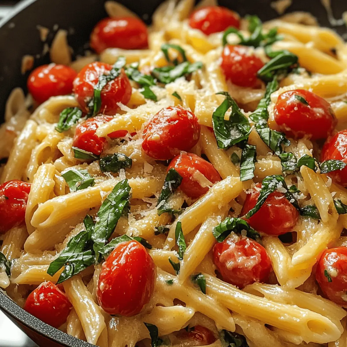 Cremige Tomaten-Basilikum-Pasta