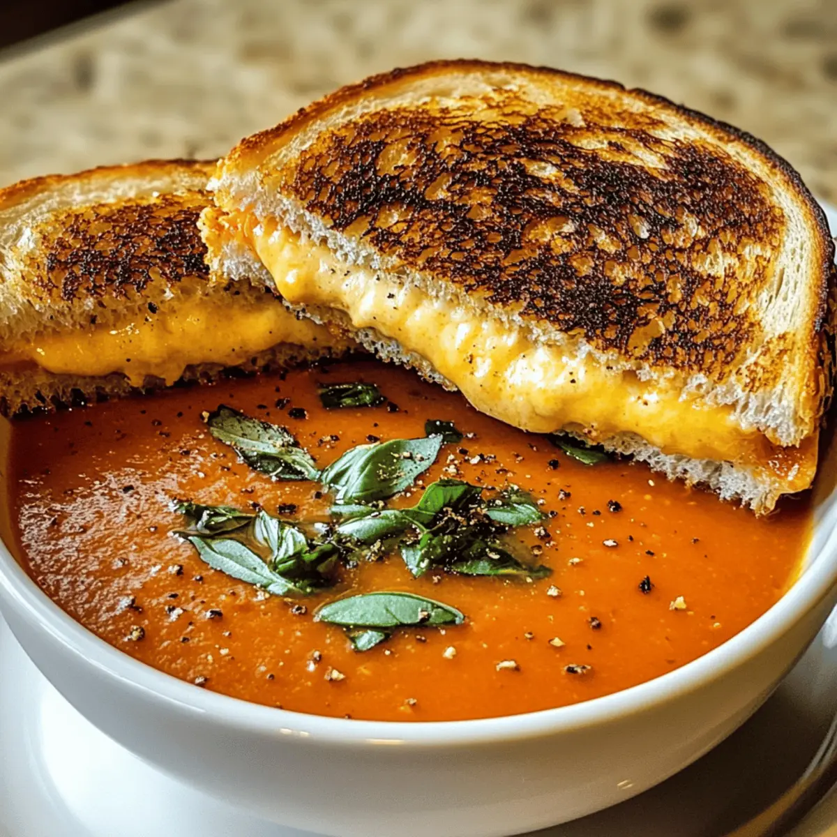 Roasted Tomato Soup and Grilled Cheese Sandwich