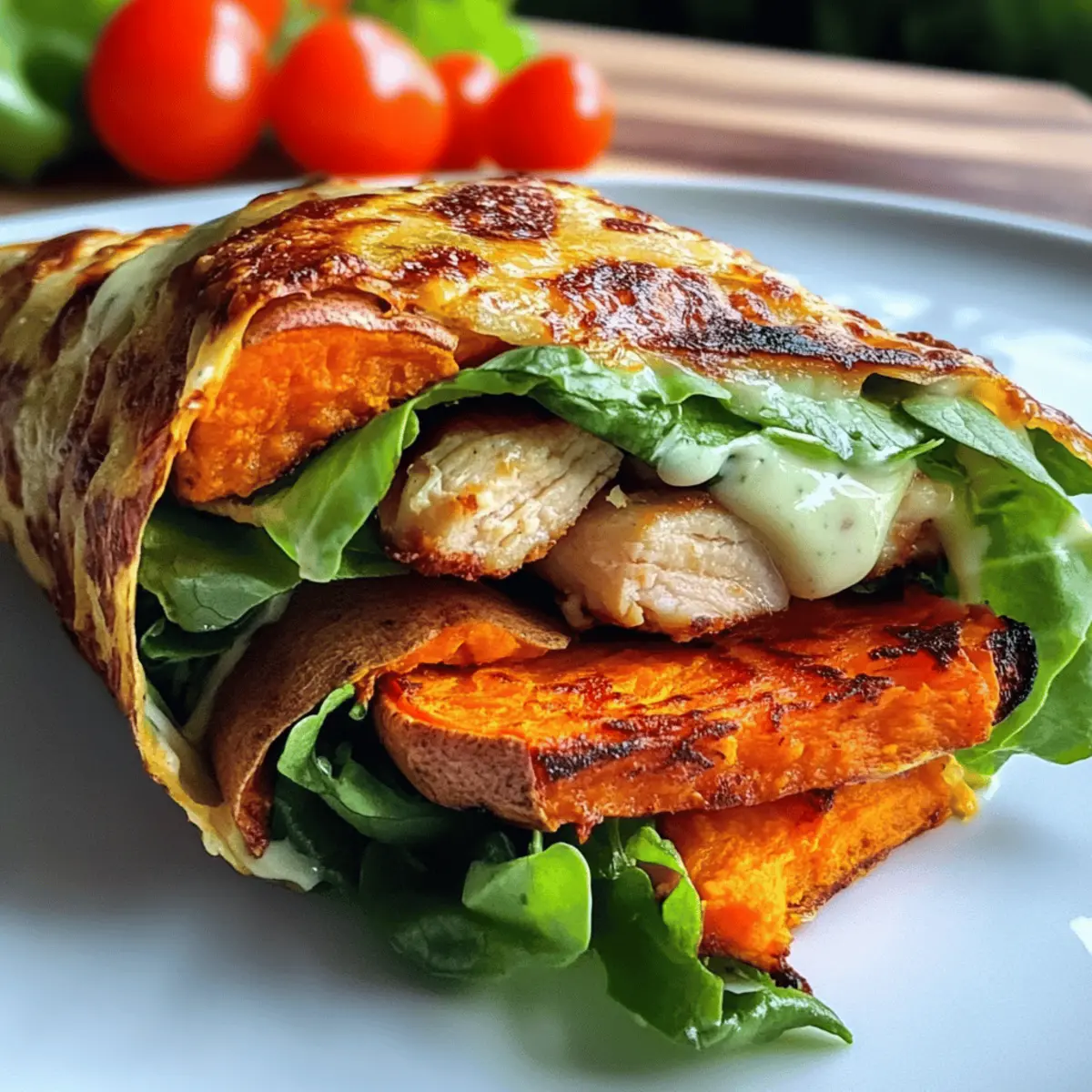 Süßkartoffelwrap Caesar Stil
