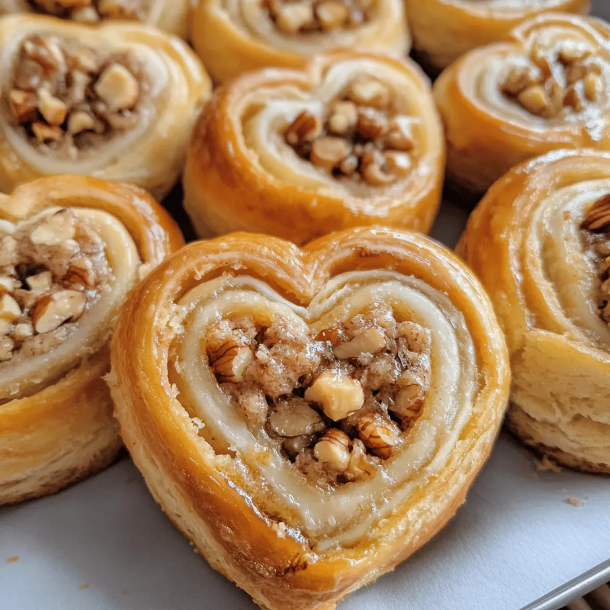 Nussschnecken in Herzform
