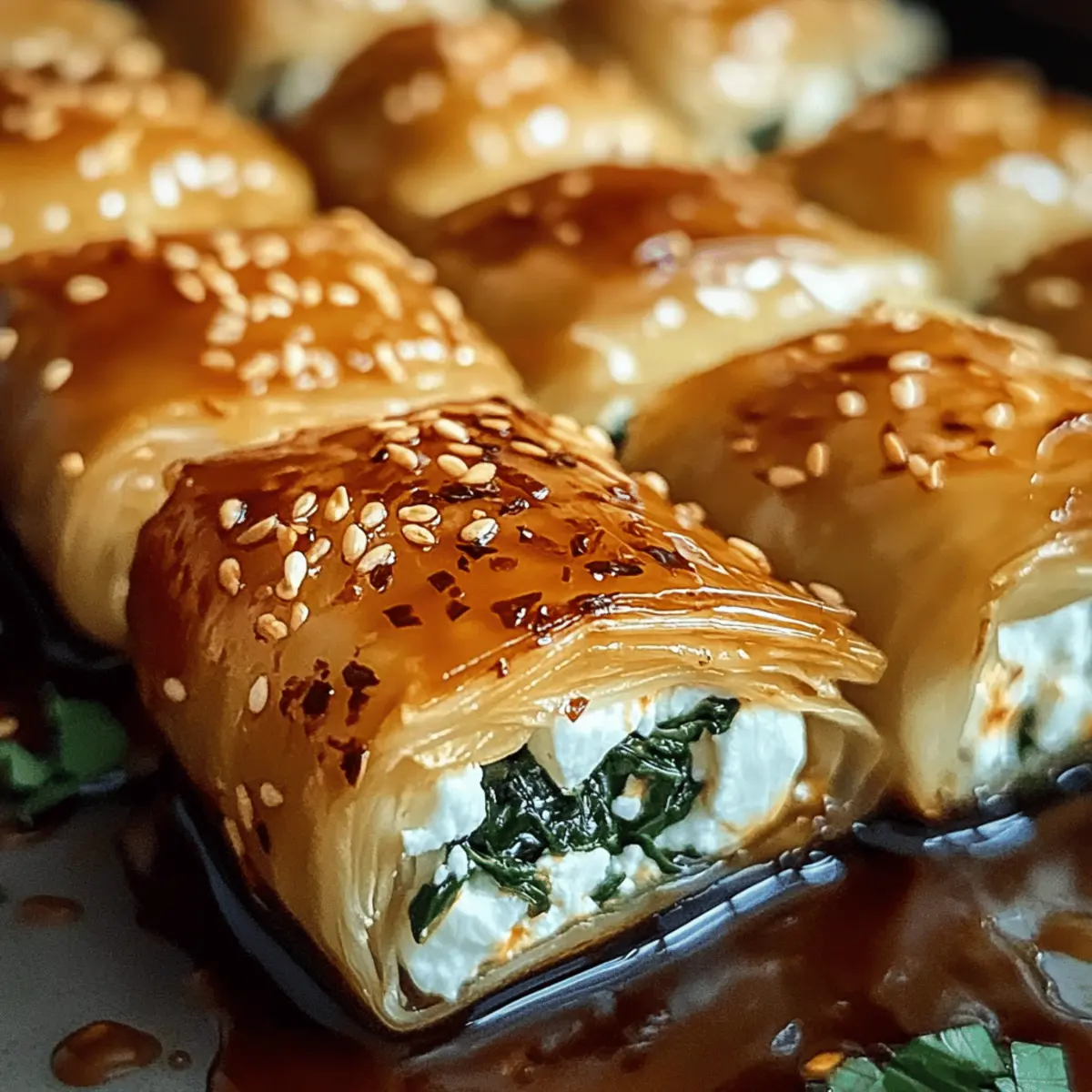 Feta-Röllchen mit Chili-Honig