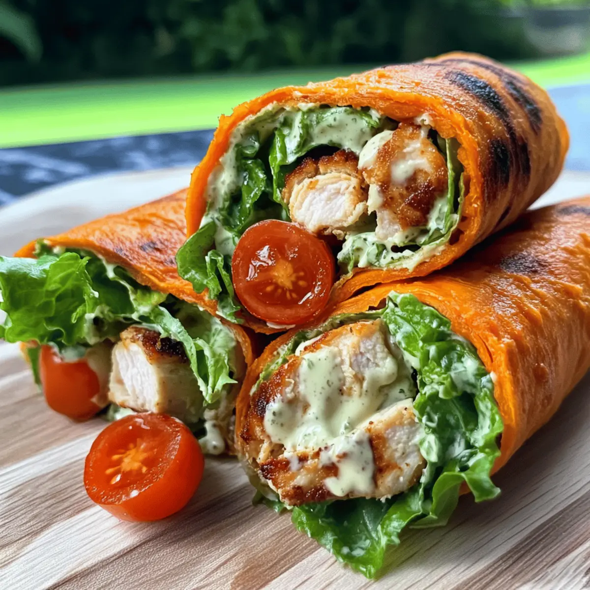 Süßkartoffelwrap Caesar Stil