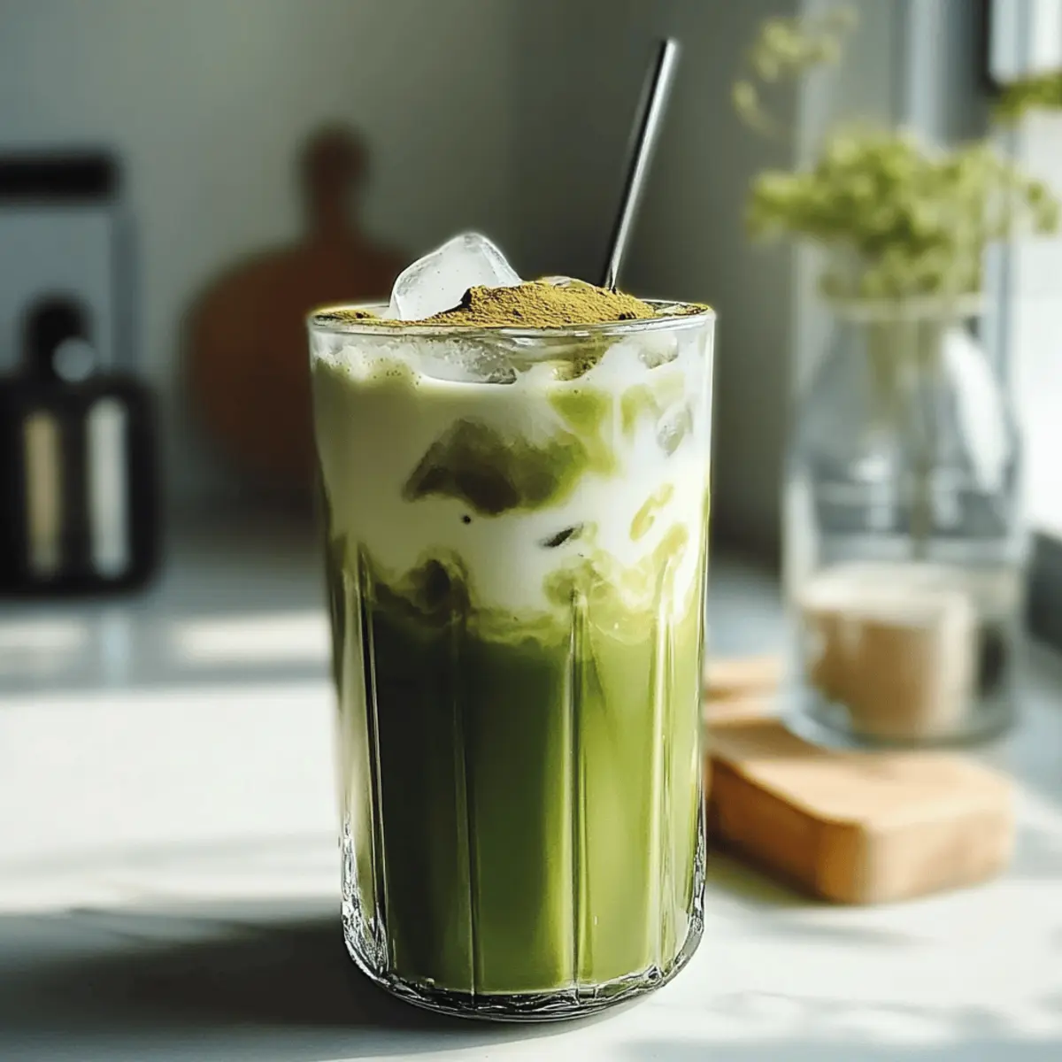 Eisgekühlter Matcha Latte