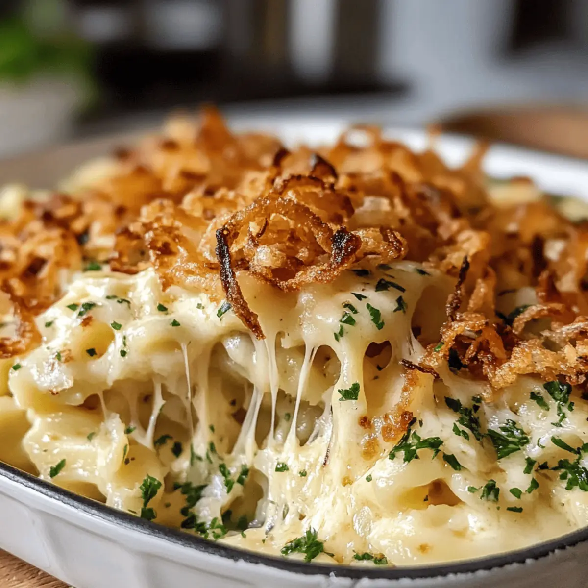 Käse Spätzle mit Röstzwiebeln
