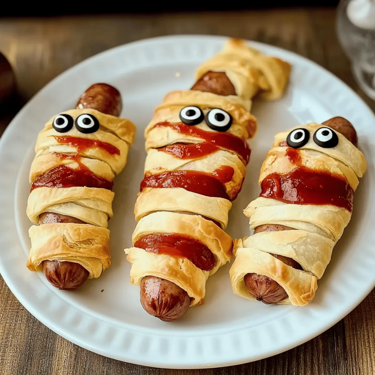 Blätterteig-Würstchen-Mumien