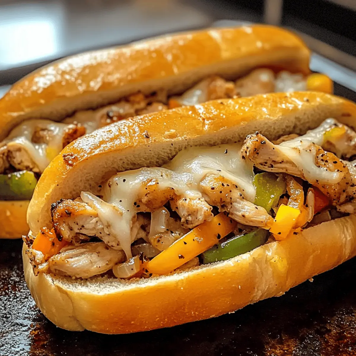 Hähnchen Cheesesteaks