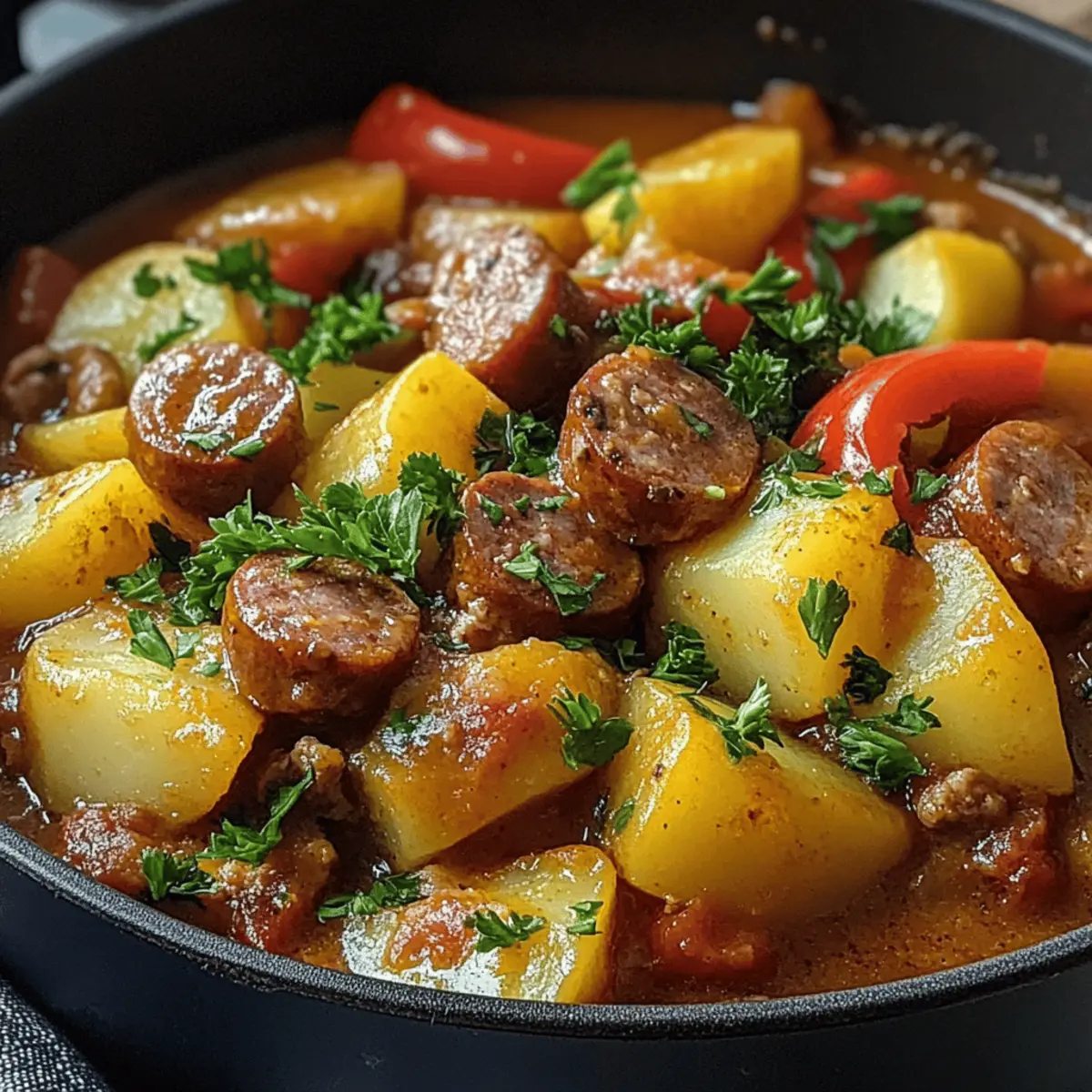 Potato goulash with sausage