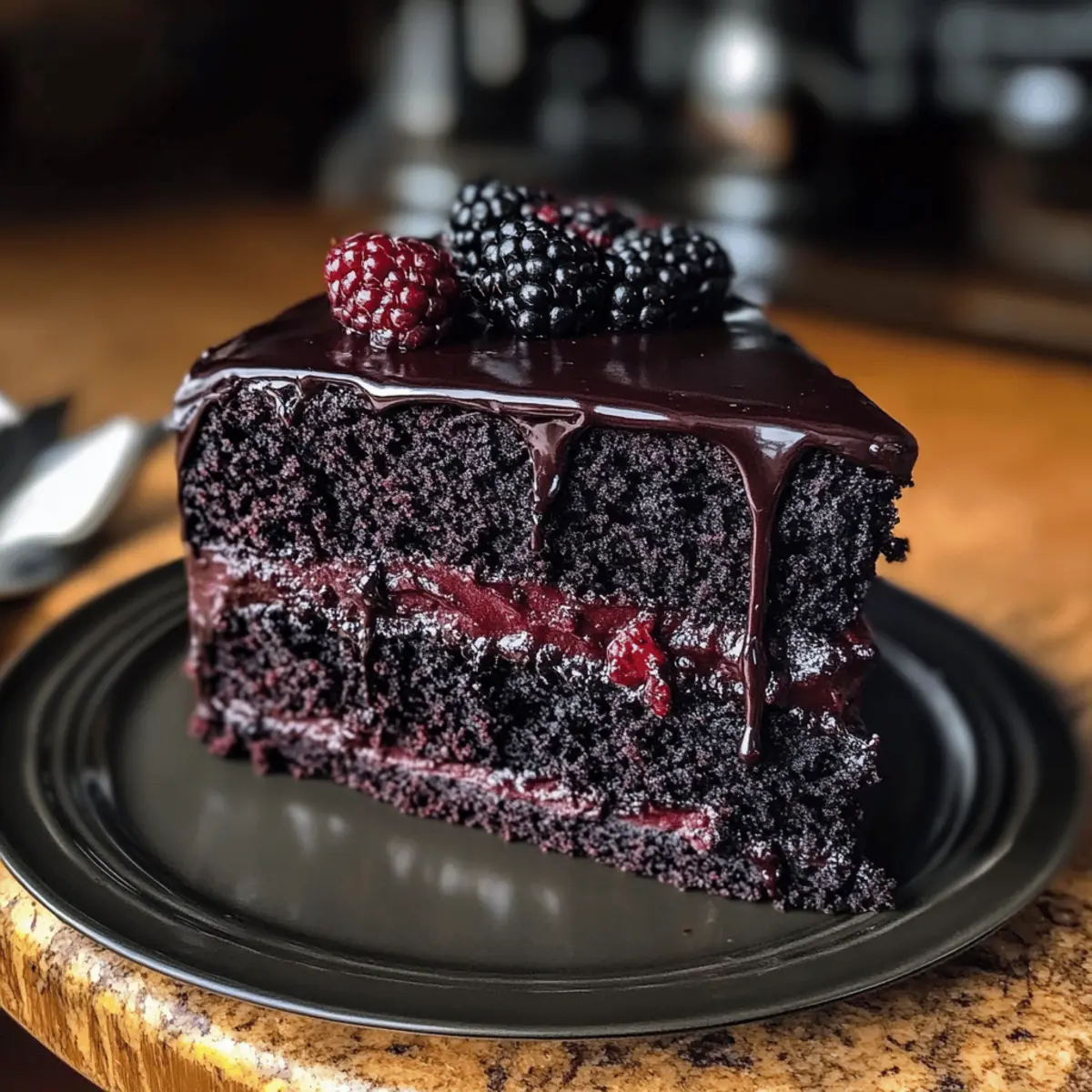 Schwarzer Samt Halloween Kuchen