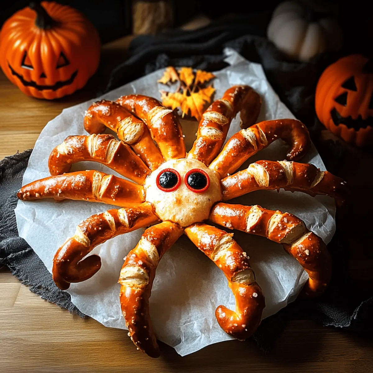 Spinne aus gefrorenen Laugenstangen