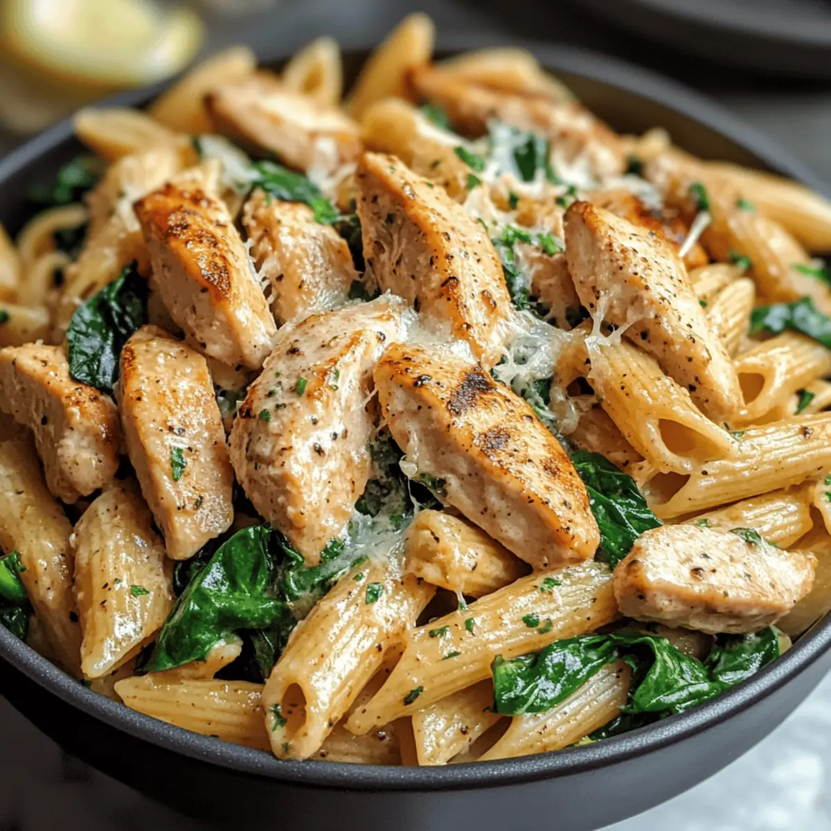 Gesunde Knoblauch-Parmesan-Hühnchen-Pasta Rezept