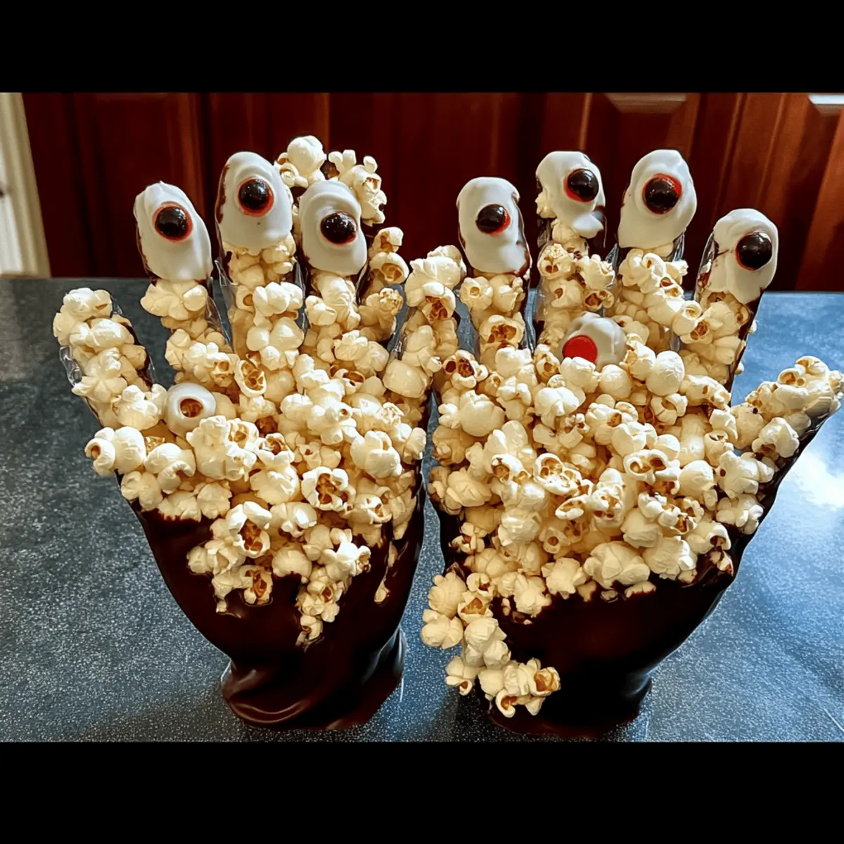 Grusel Hände aus Popcorn – für Halloween