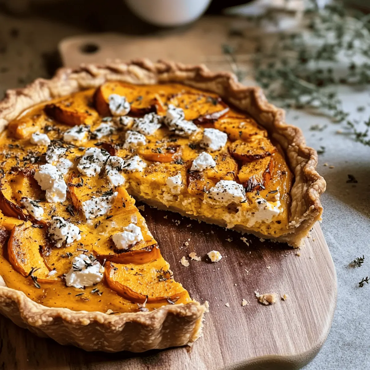 Kürbis-Quiche mit Feta