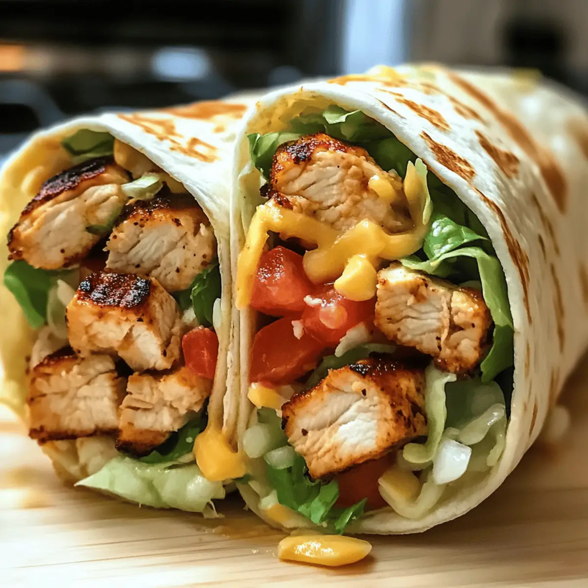 Einfacher Chipotle Ranch Gegrillter Hühnchen Burrito