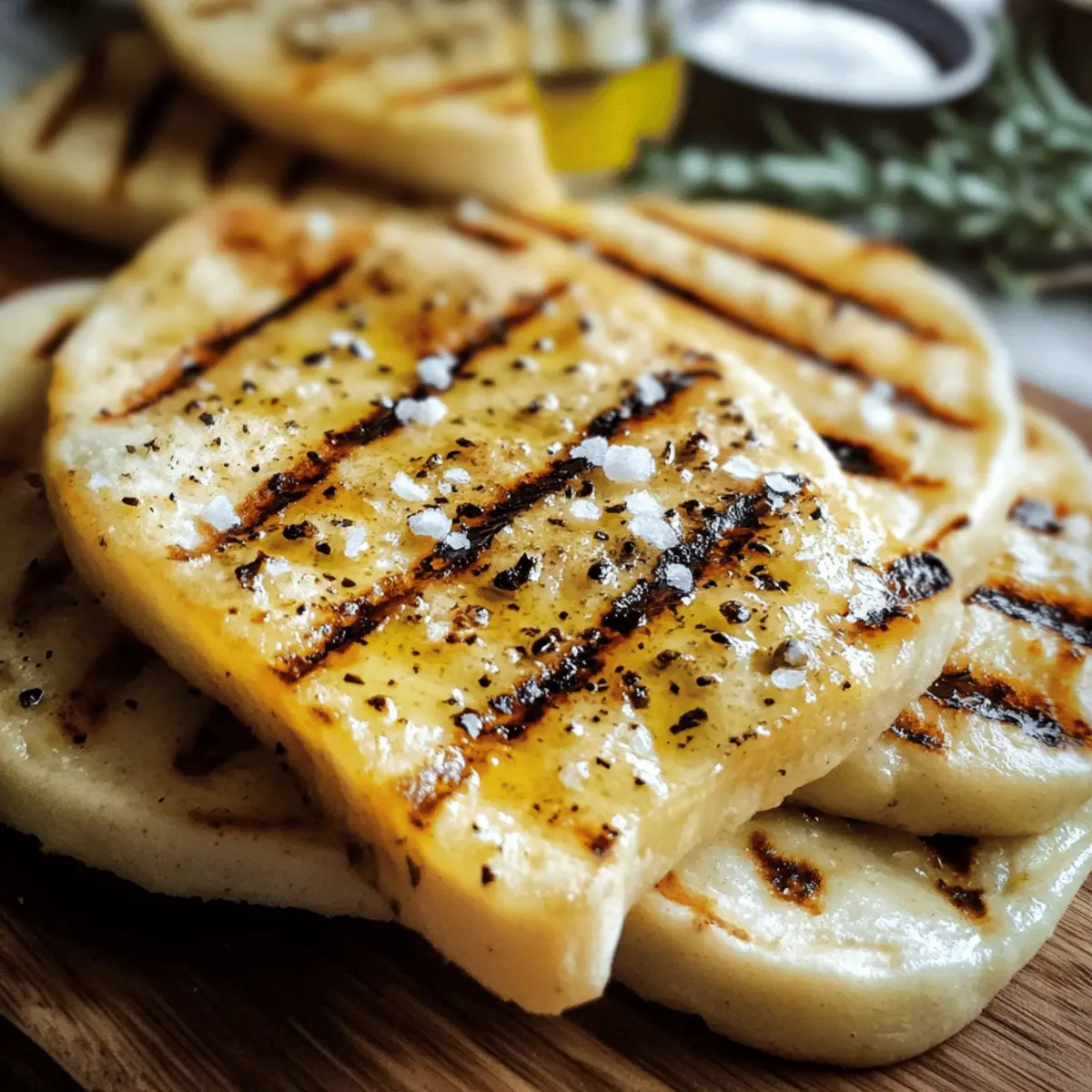 Grillbrot mit Olivenöl und Meersalz