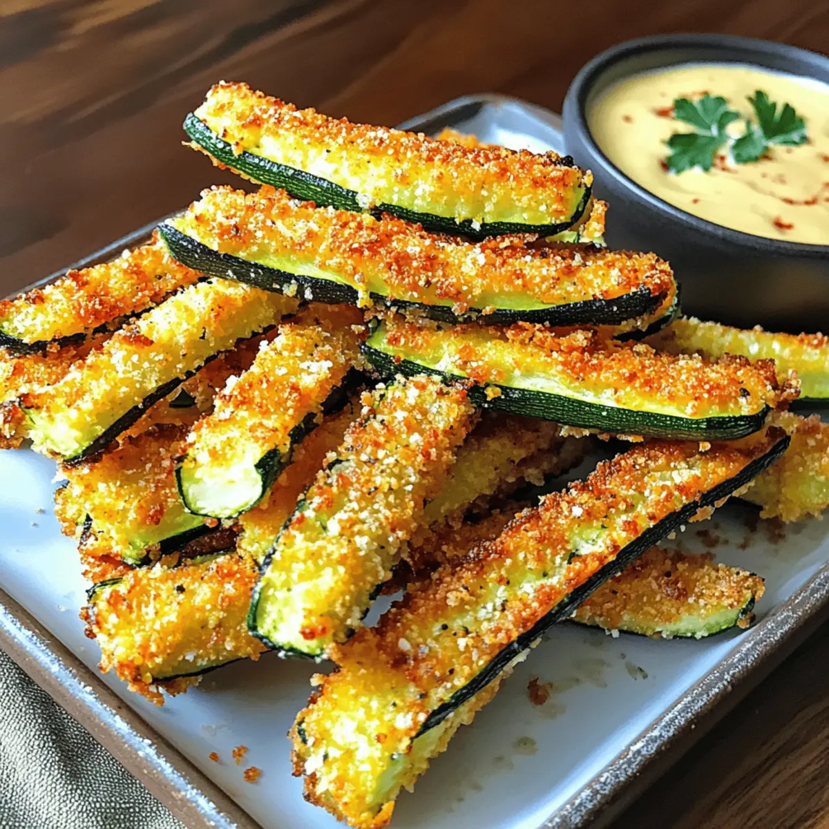 Krosse gebackene Zucchini-Streifen