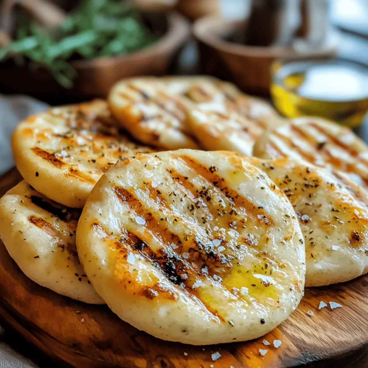 Grillbrot mit Olivenöl und Meersalz