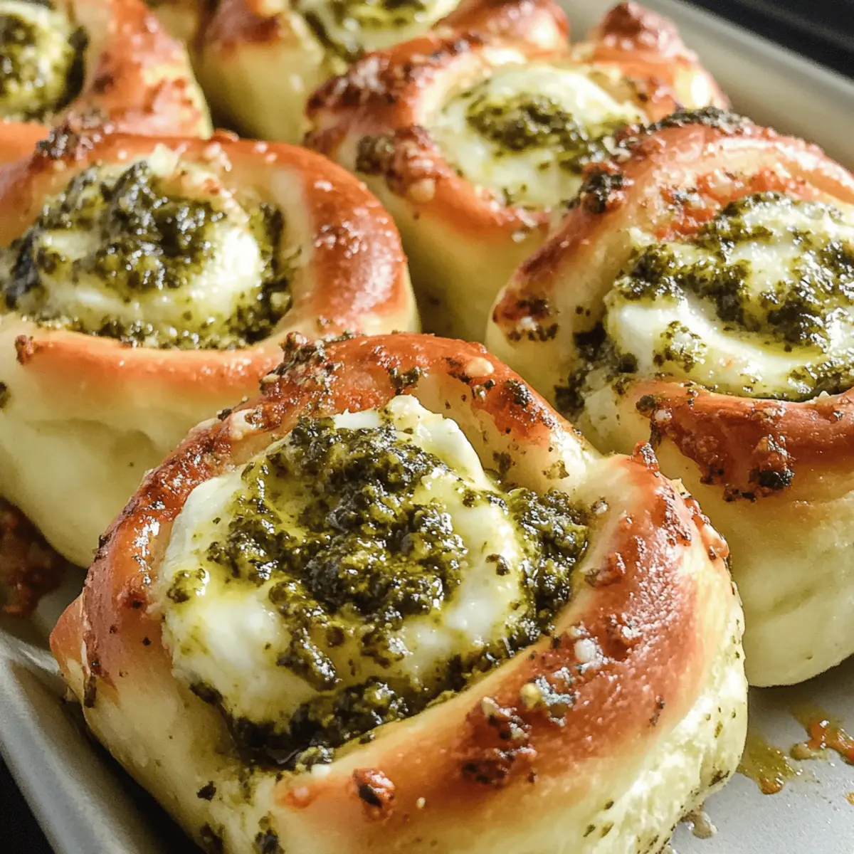 Pizzaschnecken mit Pesto und Mozzarella