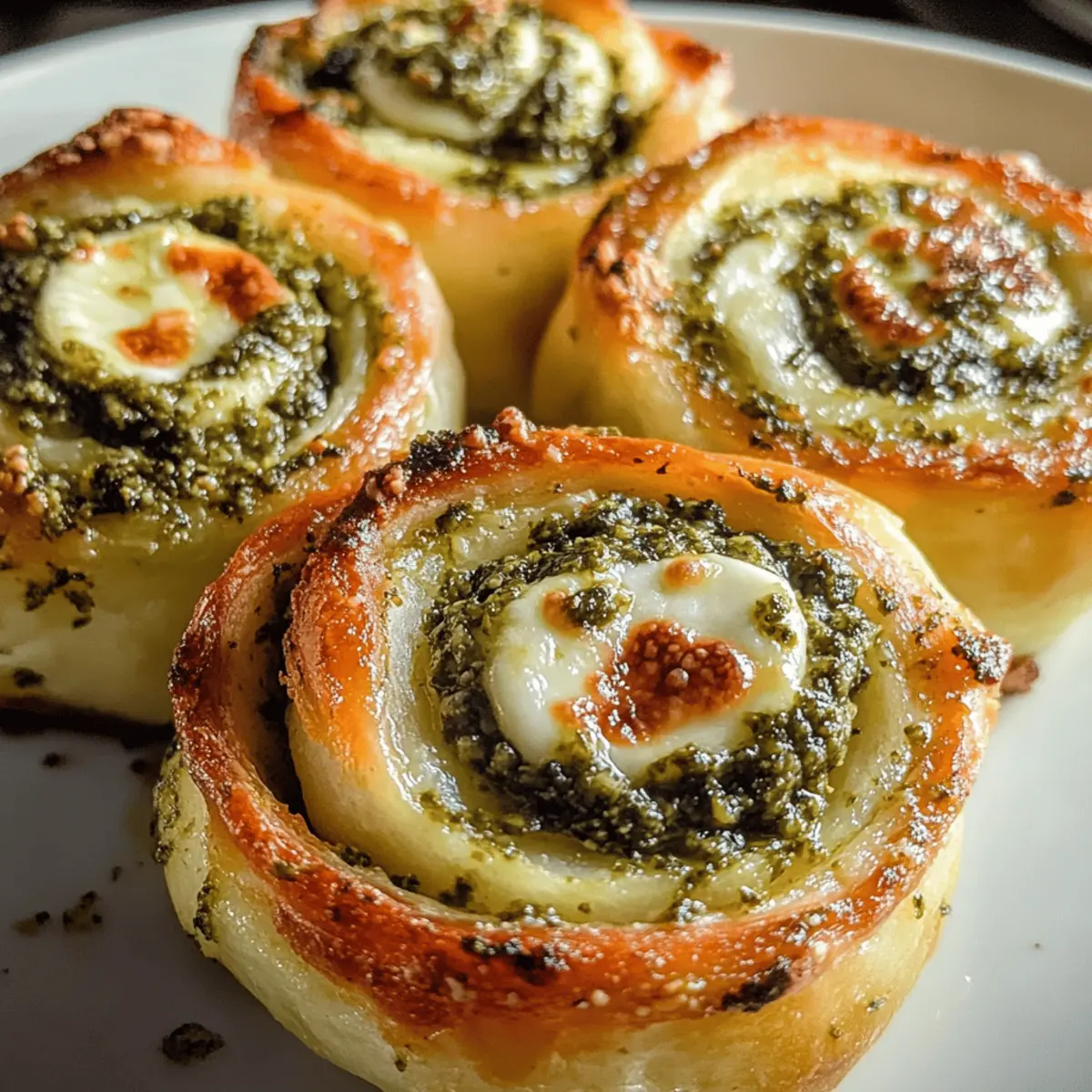 Pizzaschnecken mit Pesto und Mozzarella