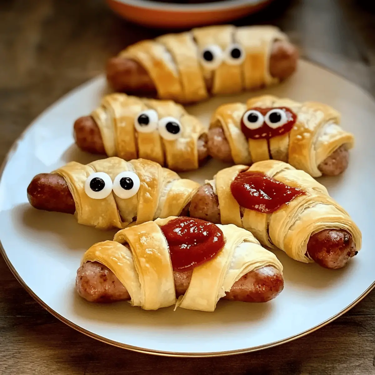 Blätterteig-Würstchen-Mumien