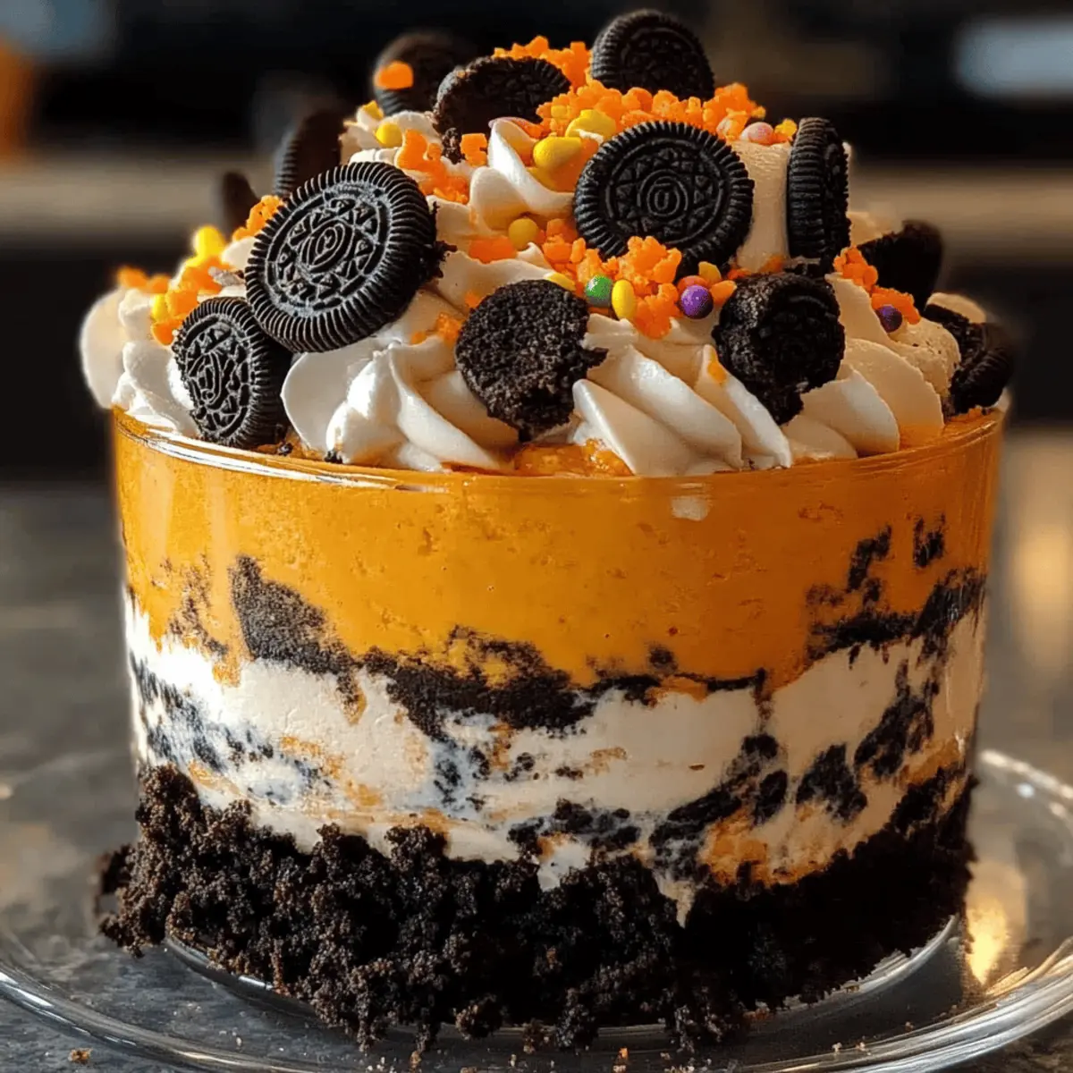 Halloween Oreo Dessert Schichten