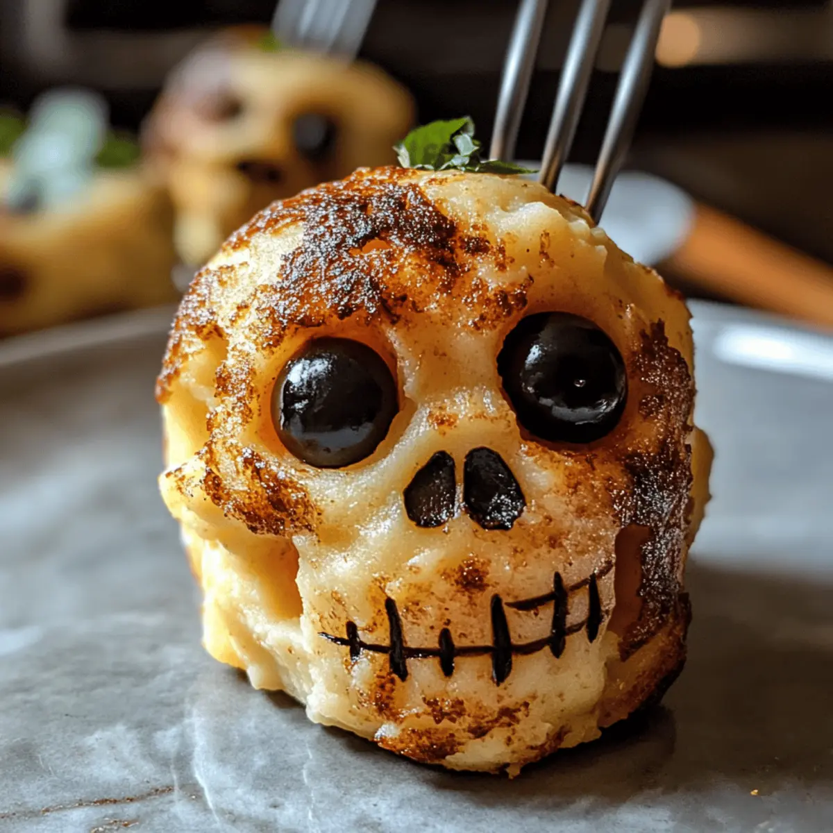 spooky schädel kartoffeln