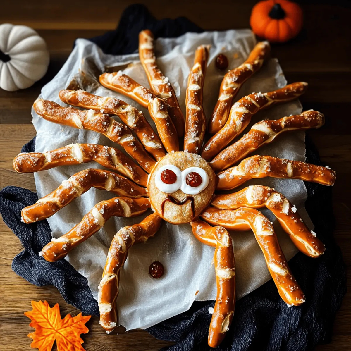 Spinne aus gefrorenen Laugenstangen