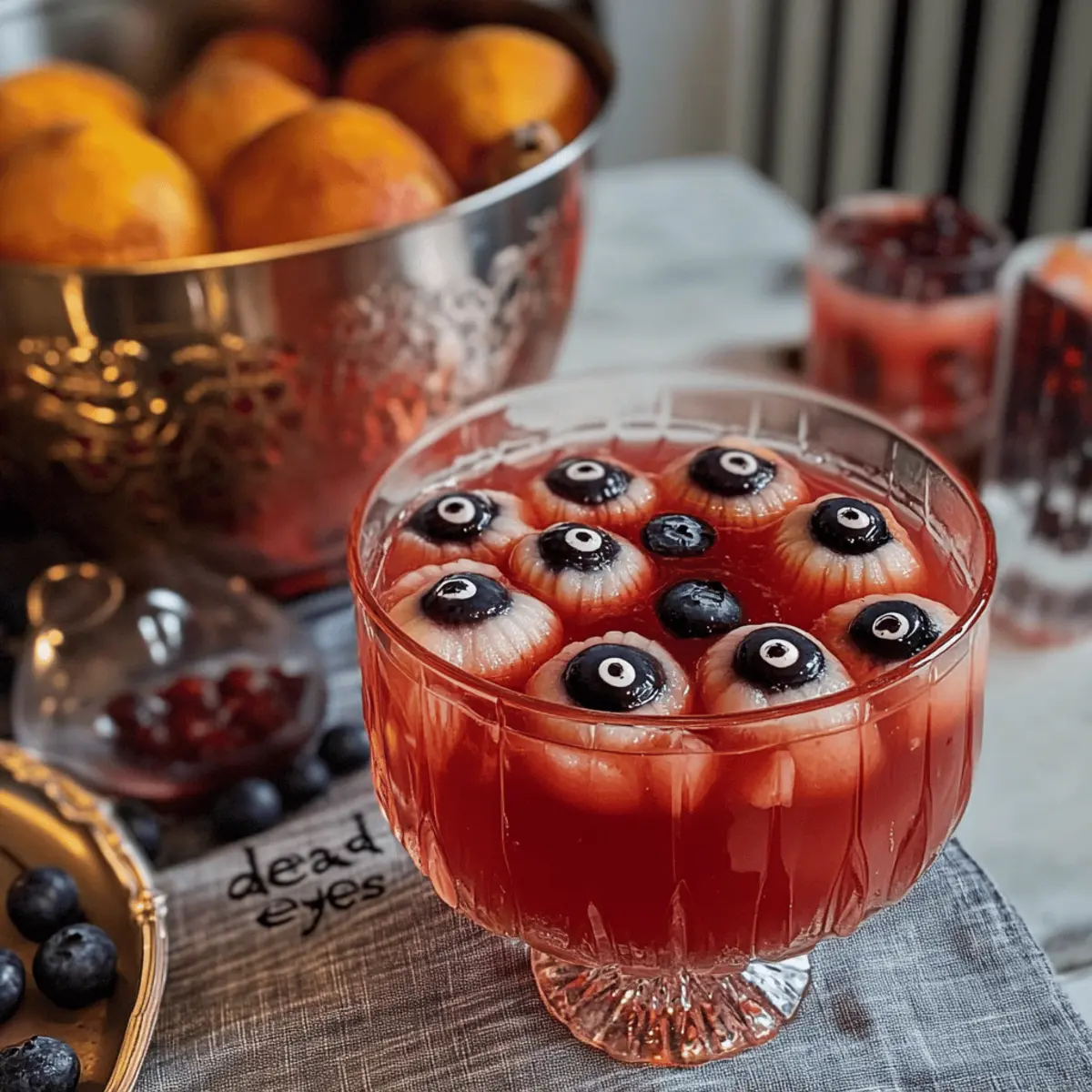 Halloween Bowle mit toten Augen