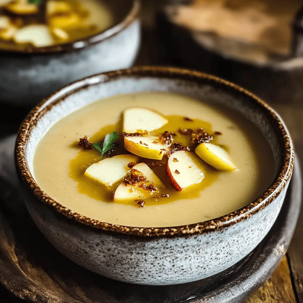 Cremige Maronensuppe mit feinem karamellisierten Apfel