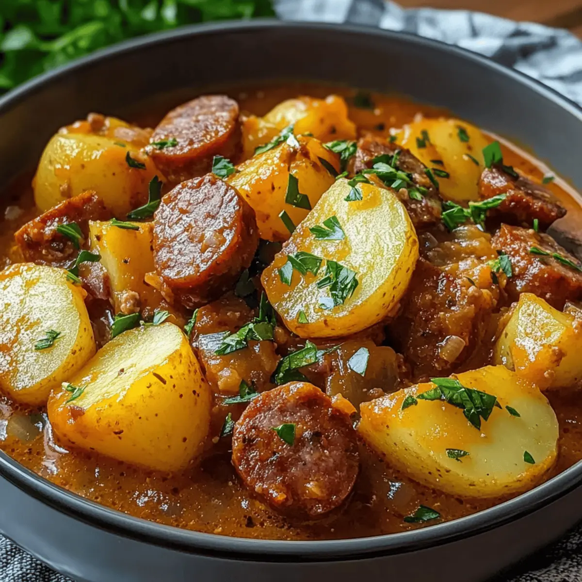 Potato goulash with sausage