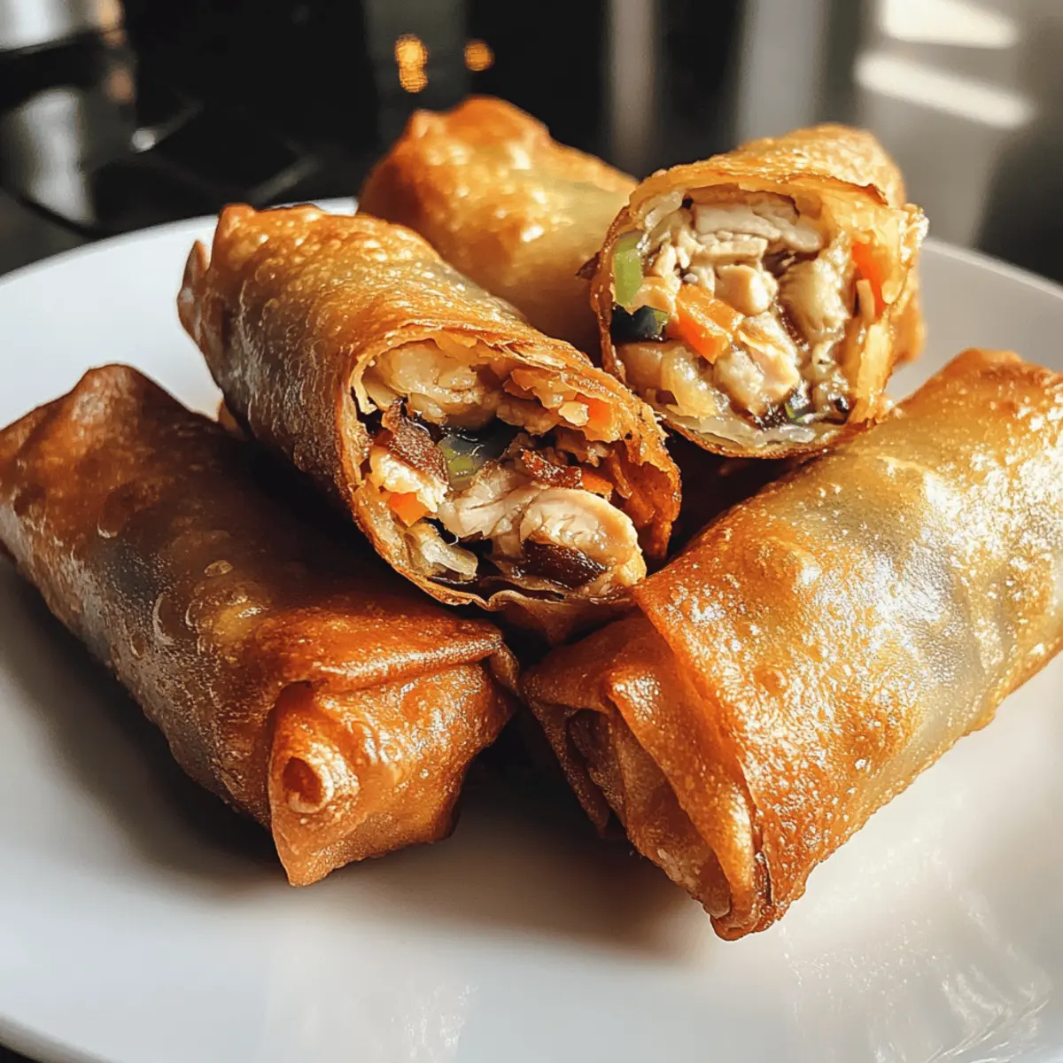 Knusprige Hähnchen-Frühlingsrollen