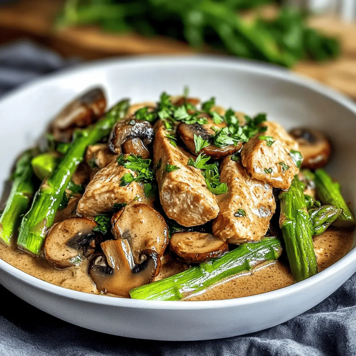 Schnelle Putenpfanne Spargel Pilze