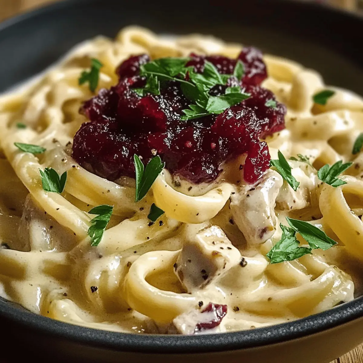 Brie Pasta Preiselbeeren Kompott