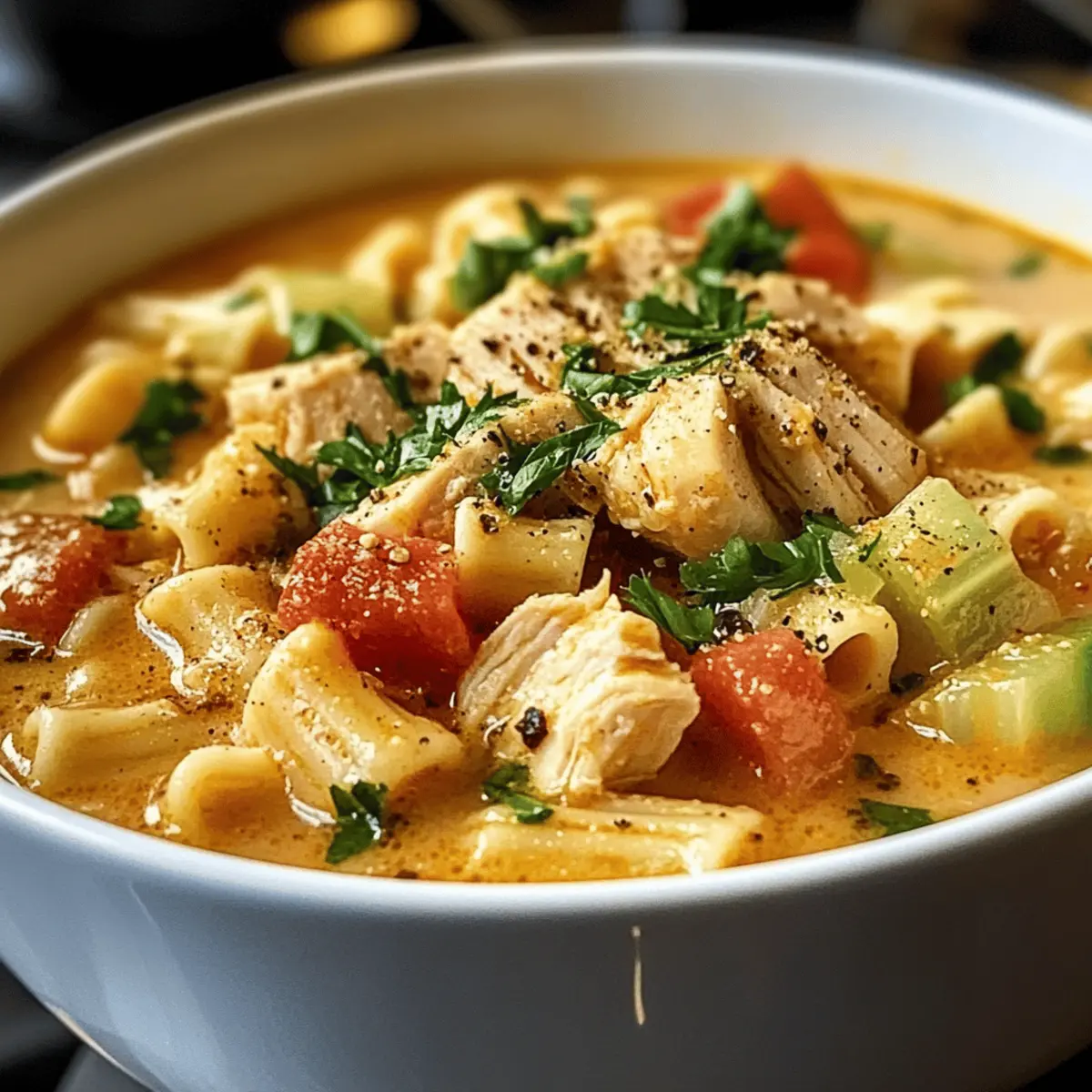 Cajun Hühner-Nudelsuppe