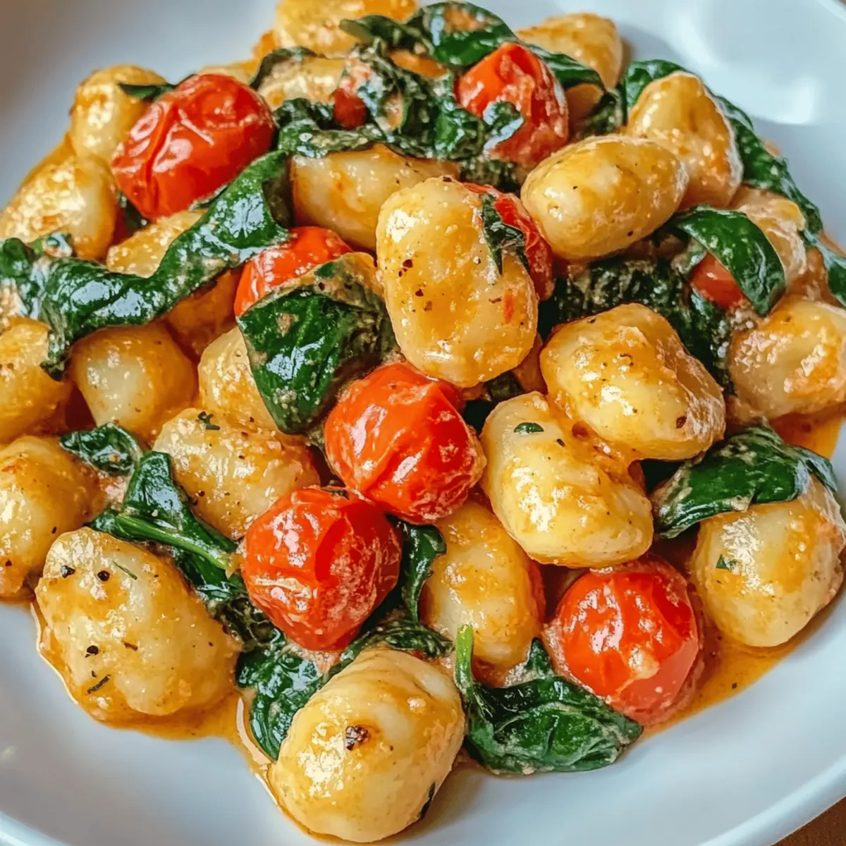 Quick Gnocchi Pan with Tomato & Spinach