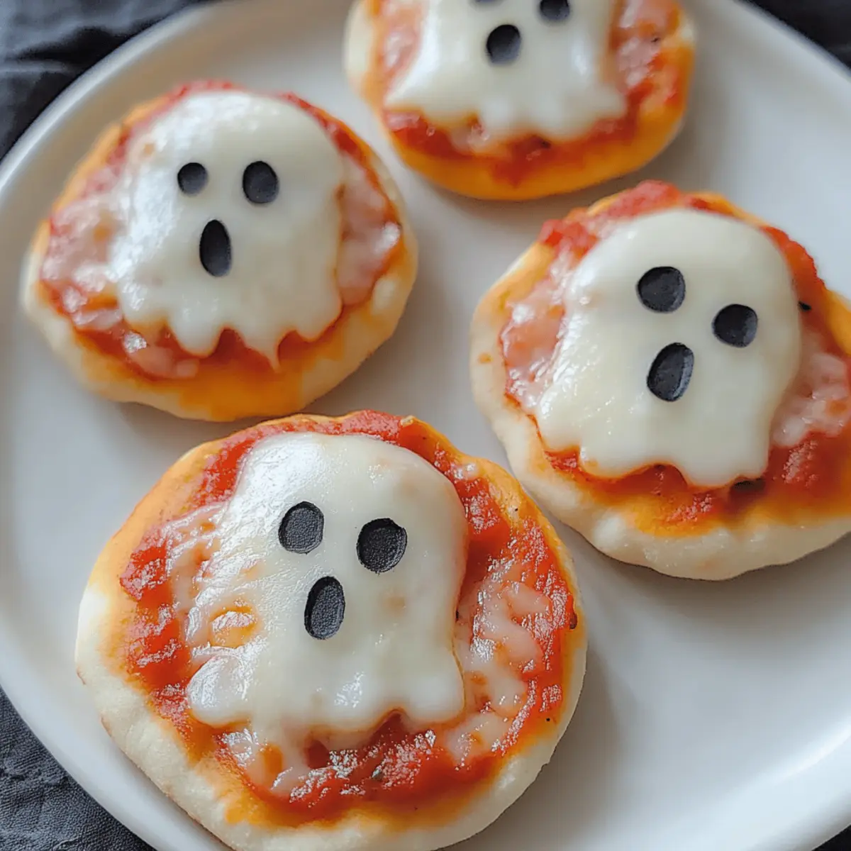 Spuktakuläre Mini-Geisterpizzen